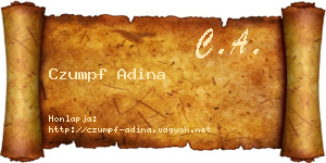 Czumpf Adina névjegykártya